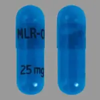 Adhansia xr (Methylphenidate (oral) [ meth-il-fen-i-date ])-MLR-02 25 mg-25 mg-Blue-Capsule-shape