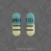 Adipex-p (Phentermine [ fen-ter-meen ])-ADIPEX-P 37.5-37.5 mg-Blue & White-Capsule-shape