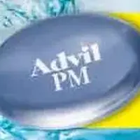 Advil pm (Diphenhydramine and ibuprofen [ dye-fen-hye-dra-meen-and-eye-bue-proe-fen ])-Advil PM-diphenhydramine hydrochloride 25 mg / ibuprofen 200 mg-Blue-Oval