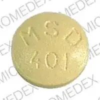 Aldomet (Methyldopa [ meth-il-doe-pa ])-ALDOMET MSD 401-250 MG-Yellow-Round