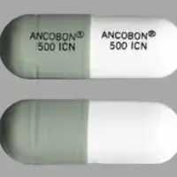 Ancobon (Flucytosine [ floo-sye-toe-seen ])-ANCOBON 500 ICN ANCOBON 500 ICN-500 mg-Gray & White-Capsule-shape