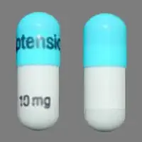 Aptensio xr (Methylphenidate (oral) [ meth-il-fen-i-date ])-Aptensio XR 10 mg-10 mg-Blue & White-Capsule-shape