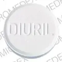 Diuril (oral/injection) (Chlorothiazide (oral/injection) [ klor-oh-thye-a-zide ])-DIURIL MSD 432-500 mg-White-Round