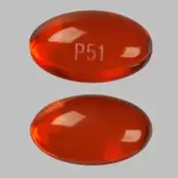 Dok (Docusate [ dok-ue-sate ])-P51-docusate sodium 100 mg-Red-Capsule-shape