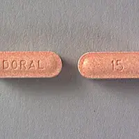 Doral (Quazepam [ kway-ze-pam ])-15 DORAL-15 mg-Orange-Capsule-shape