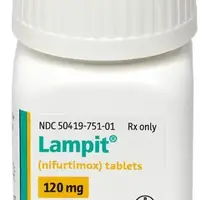 Lampit (Nifurtimox [ nye-fure-ti-mox ])-120-120 mg-Yellow-Round