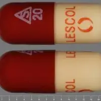 Lescol (Fluvastatin [ floo-va-sta-tin ])-S 20 LESCOL-20 mg-Red & Yellow-Capsule-shape