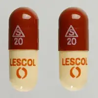 Lescol (Fluvastatin [ floo-va-sta-tin ])-S 20 LESCOL-20 mg-Red & Yellow-Capsule-shape