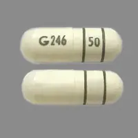 Lipofen (Fenofibrate [ fen-oh-fye-brate ])-G246 50-50 mg-White-Capsule-shape