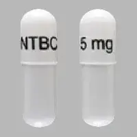 Orfadin (Nitisinone [ nye-tis-i-none ])-NTBC 5 mg-5 mg-White-Capsule-shape