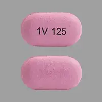 Orkambi (Ivacaftor and lumacaftor [ eye-va-kaf-tor-and-loo-ma-kaf-tor ])-1V125-ivacaftor 125 mg / lumacaftor 100 mg-Pink-Oval