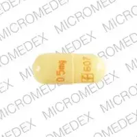 Prograf (Tacrolimus (oral/injection) [ ta-kroe-li-mus ])-0.5mg Logo 607-0.5 mg-Yellow-Capsule-shape