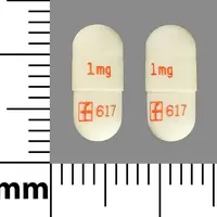 Prograf (Tacrolimus (oral/injection) [ ta-kroe-li-mus ])-1 mg f 617-1 mg-White-Capsule-shape