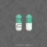 Sonata (Zaleplon [ zah-le-plon ])-5 mg SONATA-5 mg-Green & White-Capsule-shape