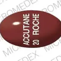 Accutane (Isotretinoin (oral) [ eye-so-tret-i-noyn ])-ACCUTANE 20 ROCHE-20 mg-Maroon-Oval