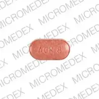 Aceon (Perindopril [ per-in-doe-pril ])-ACN 8 SLV SLV-8 mg-Orange-Oval