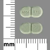 Amaryl (Glimepiride [ glye-mep-ir-ide ])-AMA RYL-2 mg-Green-Figure eight-shape