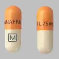 Anafranil (Clomipramine [ kloe-mi-pra-meen ])-ANFRANIL 25 mg M-25 mg-Orange & White-Capsule-shape