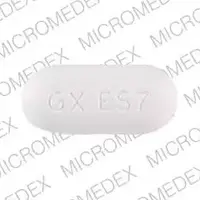 Ceftin (Cefuroxime (oral/injection) [ sef-ue-rox-eem ])-GX ES7-250 mg-White-Capsule-shape