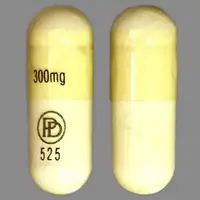 Celontin (Methsuximide [ meth-sux-i-mide ])-300mg PD 525-300 mg-White & Yellow-Capsule-shape