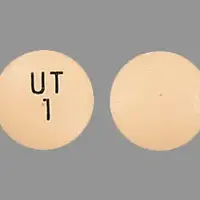 Orenitram titration kit month 1 (Treprostinil (oral) [ tre-pros-ti-nil ])-UT 1-1 mg-Yellow-Round