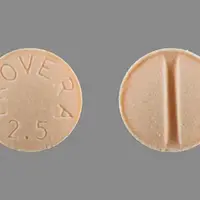 Provera (Medroxyprogesterone (oral) [ me-drox-ee-proe-jes-ter-one ])-PROVERA 2.5-2.5 mg-Orange-Round