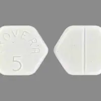 Provera (Medroxyprogesterone (oral) [ me-drox-ee-proe-jes-ter-one ])-PROVERA 5-5 mg-White-Six-sided