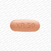 Seroquel xr (Quetiapine [ kwe-tye-a-peen ])-XR 50-50 mg-Peach-Oval