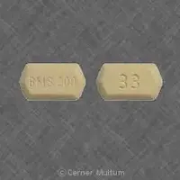 Serzone (Nefazodone [ ne-faz-oh-done ])-BMS 200 33-200 mg-Yellow-Six-sided