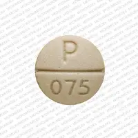 Wp thyroid (Thyroid desiccated [ thye-roid ])-RLC P 075-48.75 mg (¾ grain)-Yellow-Round