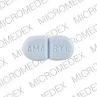Amaryl (Glimepiride [ glye-mep-ir-ide ])-AMA RYL-4 mg-Blue-Figure eight-shape