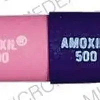 Amoxil (Amoxicillin [ am-ox-i-sil-in ])-AMOXIL 500 AMOXIL 500-500 mg-Blue & Pink-Capsule-shape