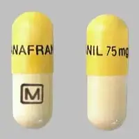 Anafranil (Clomipramine [ kloe-mi-pra-meen ])-ANAFRANIL 75 mg M-75 mg-Yellow & White-Capsule-shape