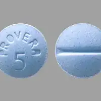 Provera (Medroxyprogesterone (oral) [ me-drox-ee-proe-jes-ter-one ])-PROVERA 5-5 mg-Blue-Round