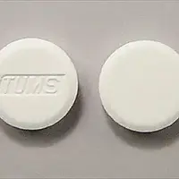 Tums (Calcium carbonate [ kal-see-um-kar-boe-nate ])-TUMS-calcium carbonate 500 mg-White-Round