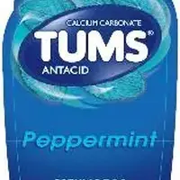 Tums (Calcium carbonate [ kal-see-um-kar-boe-nate ])-TUMS-calcium carbonate 500 mg-White-Round