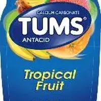 Tums e-x (Calcium carbonate [ kal-see-um-kar-boe-nate ])-TUMS-calcium carbonate 750 mg-Round