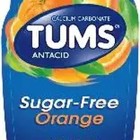 Tums e-x (Calcium carbonate [ kal-see-um-kar-boe-nate ])-TUMS FREE-calcium carbonate 750 mg-Orange-Round
