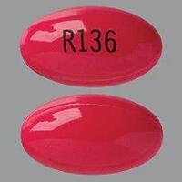 Accutane (Isotretinoin (oral) [ eye-so-tret-i-noyn ])-R136-20 mg-Pink-Capsule-shape