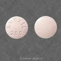 Amoxil (Amoxicillin [ am-ox-i-sil-in ])-AMOXIL 200-200 mg-Pink-Round