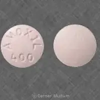 Amoxil (Amoxicillin [ am-ox-i-sil-in ])-AMOXIL 400-400 mg-Pink-Round