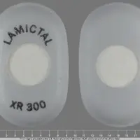 Lamictal xr (Lamotrigine [ la-moe-tri-jeen ])-LAMICTAL XR 300-300 mg-Gray & White-Capsule-shape