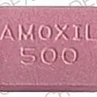 Amoxil (Amoxicillin [ am-ox-i-sil-in ])-AMOXIL 500-500 mg-Pink-Oval