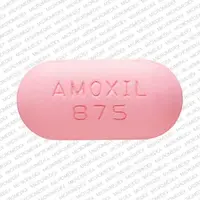 Amoxil (Amoxicillin [ am-ox-i-sil-in ])-AMOXIL 875-875 mg-Pink-Oval