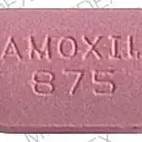 Amoxil (Amoxicillin [ am-ox-i-sil-in ])-AMOXIL 875-875 mg-Pink-Oval