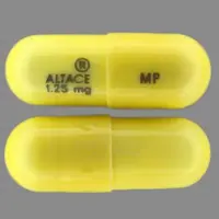 Altace (Ramipril [ ram-i-pril ])-ALTACE 1.25 mg MP-1.25 mg-Yellow-Capsule-shape