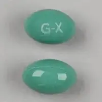 Gas-x extra strength (Simethicone [ sye-meth-i-cone ])-G-X-simethicone 125 mg-Green-Oval