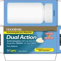 Acetaminophen and ibuprofen (Acetaminophen and ibuprofen [ a-seet-a-min-oh-fen-and-eye-bue-proe-fen ])-I I-250 mg / 125 mg-Yellow-Oval