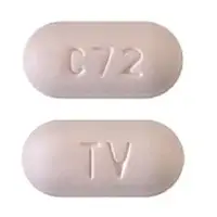 Emtricitabine and tenofovir disoproxil fumarate (monograph) (Medically reviewed)-TV C72-600 mg / 200 mg / 300 mg-Pink-Oval