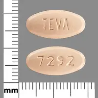 Levofloxacin (systemic) (monograph) (Levaquin)-TEVA 7292-500 mg-Peach-Oval